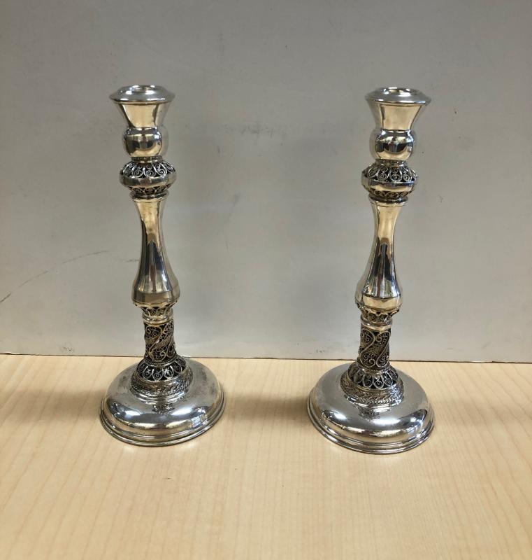 Yemenite Sterling Silver Candle Holders